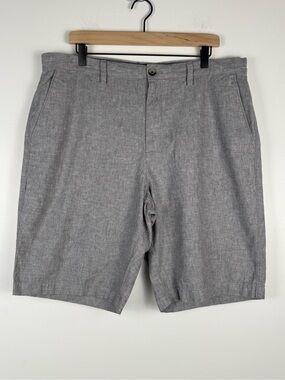 Banana Republic Emerson Shorts Linen Cotton Gray Flat-Front Men’s
